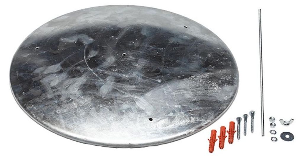 Bodenronde für klassischen Standascher | HxBxT 0,2x44x44cm | Stahlblech | Grau