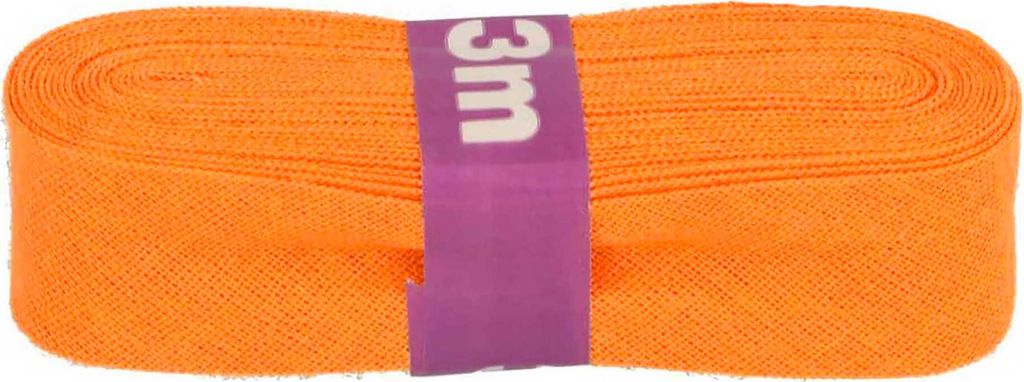 Schrägband 3m x 20mm Baumwolle gefalzt 60 Farben Einfassband Saumband
