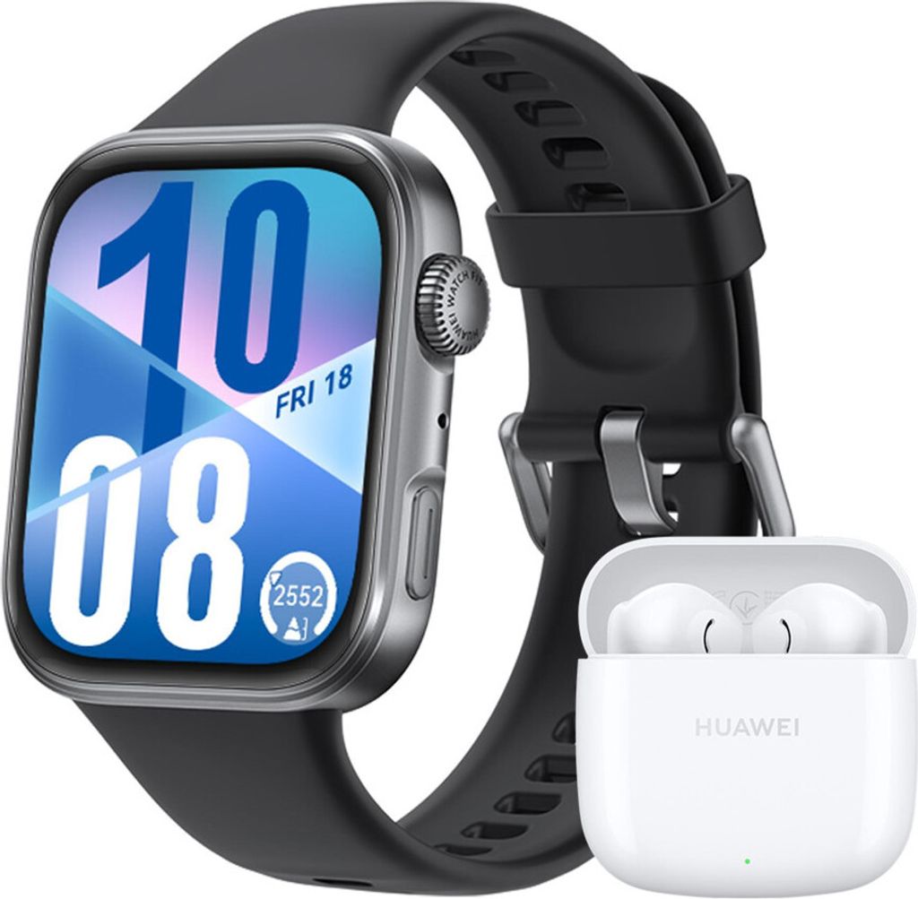 Watch Fit 4, schwarzes Gehäuse mit schwarzem Produktbild 