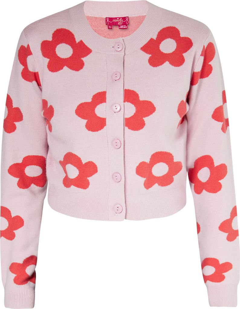 SWIRLY damen strickjacke - pink, L