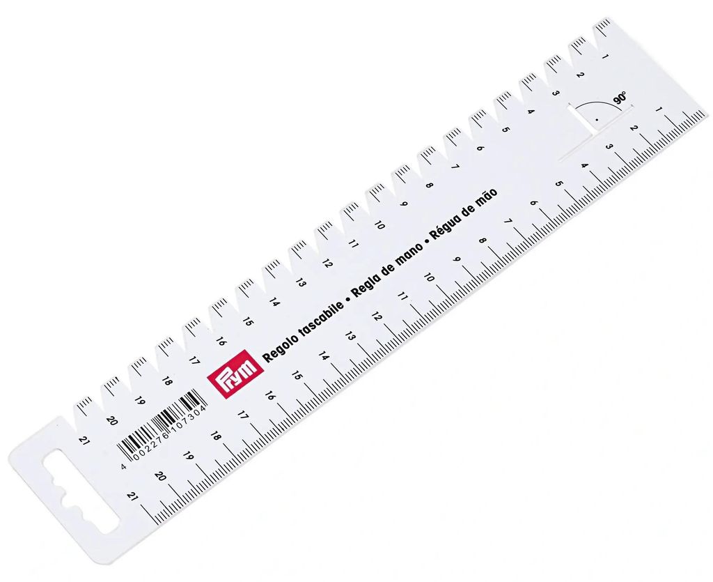 Prym 610730, Maßstabslineal, Kunststoff, Weiß, Matte, cm, Produktbild 