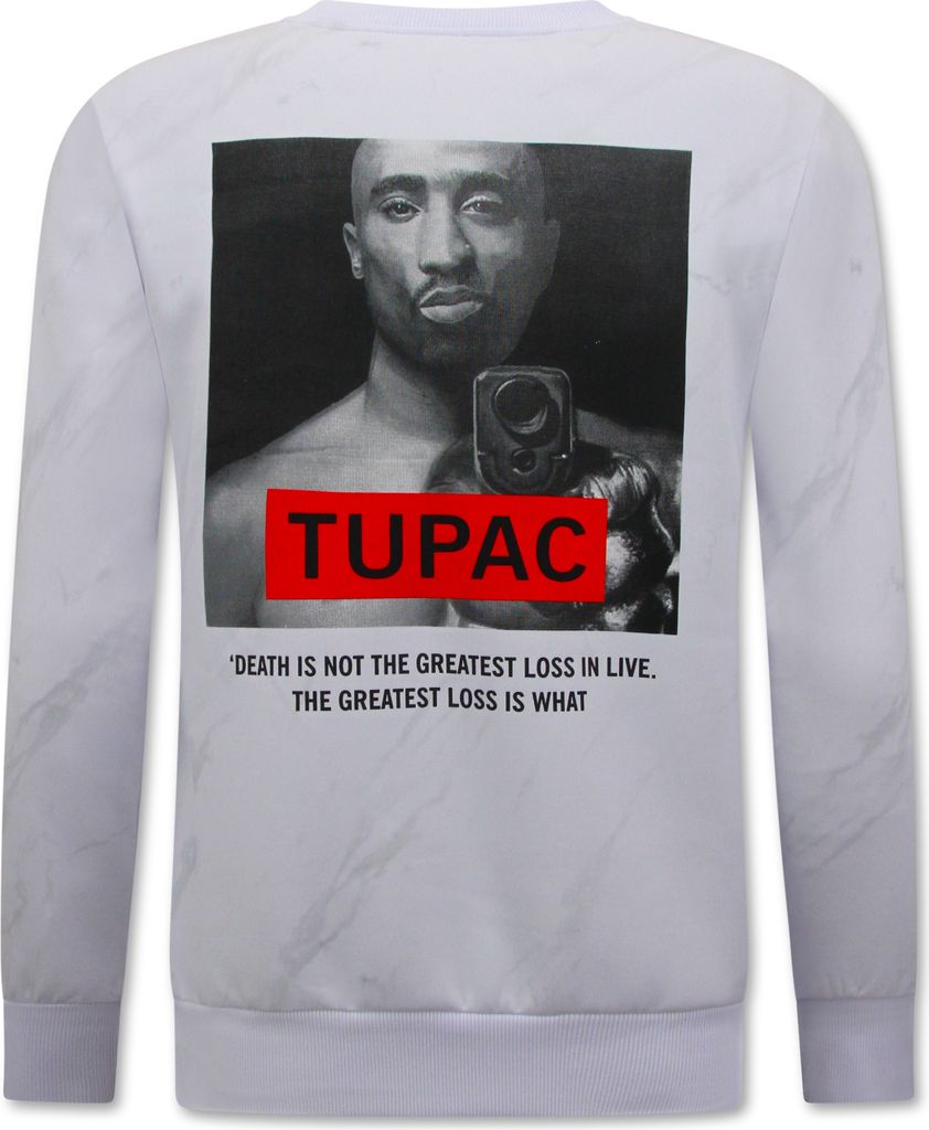Tupac Heren Trui Wit - M