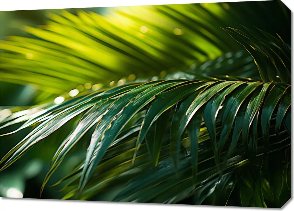 Décoration murale Condensation verte 70x50 cm : Cadre deco artistique