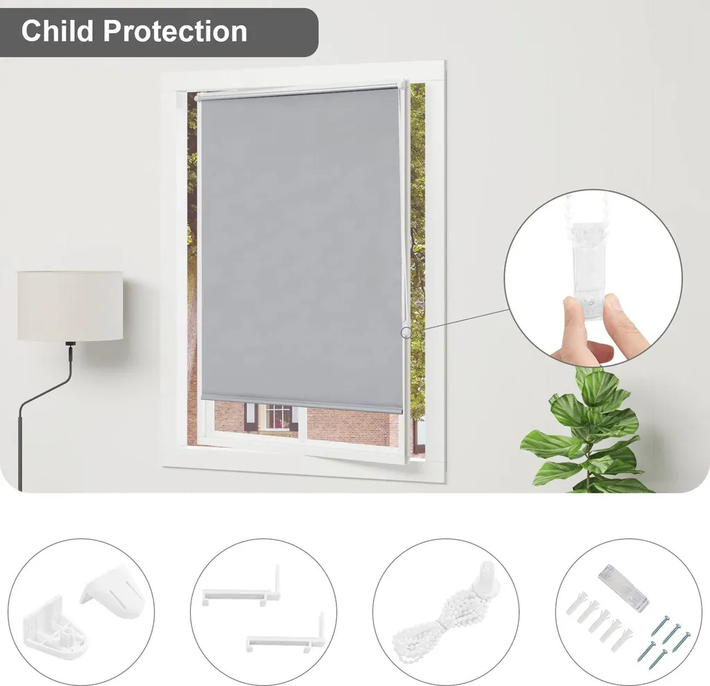 Store Isolant Thermique Gris 75x120 cm avec Fixation Rapide Klemmfix