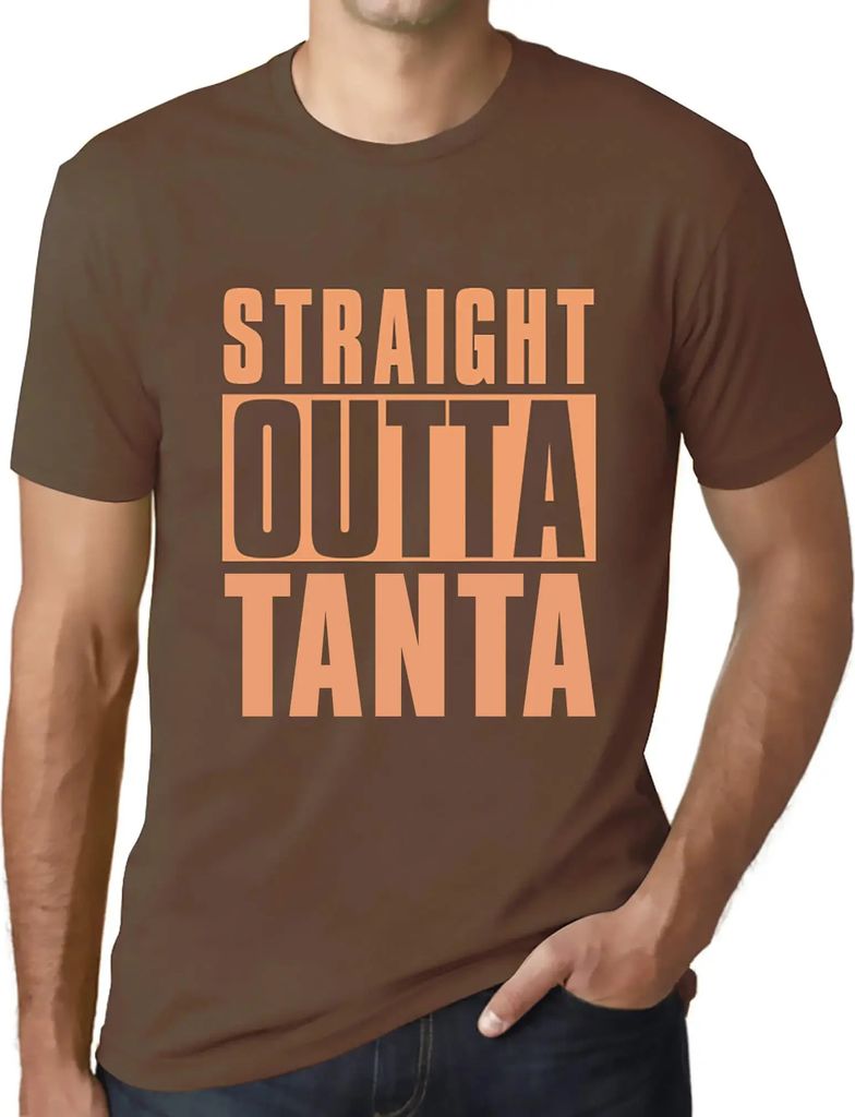 Herren Grafik T-Shirt Straight Outta Tanta Öko-Verantwortlich Vintage Jahrgang Kurzarm Lustige Druck Geburtstag Geschenk Mann
