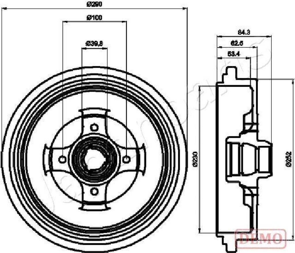 JAPANPARTS TA-0913C Bremstrommel Ø230mm Hinten für VW PASSAT Variant (3A5, 35I) PASSAT (3A2, 35I)
