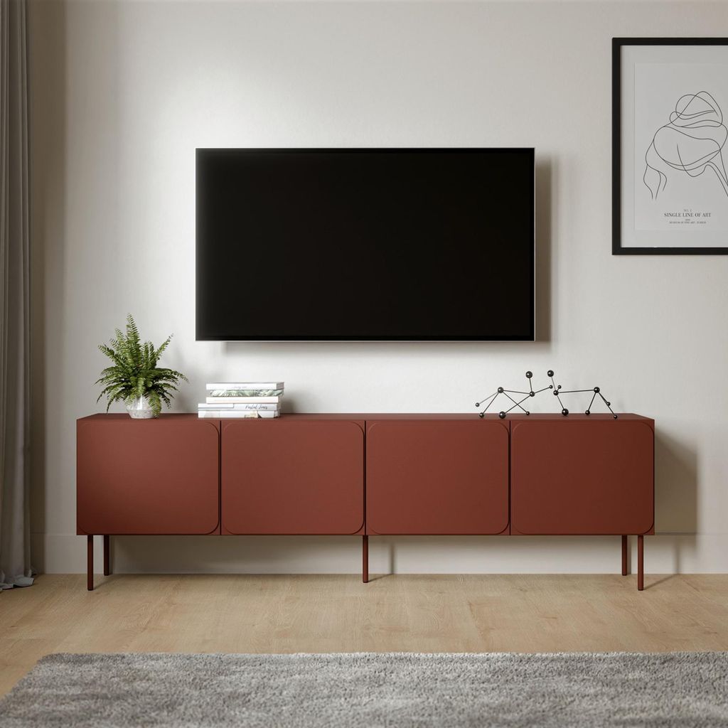 Mornago - Meuble TV, 200x42x60h cm Marron Terracotta, une Image du produit 