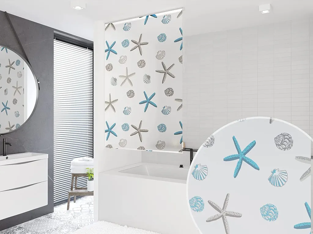 Tenda a Rullo per Doccia Oceanic - 80x240 cm - Bagno Pulito e Sicuro
