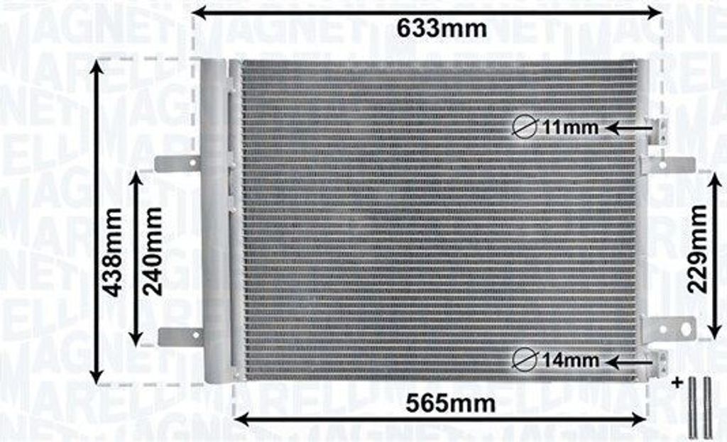 MAGNETI MARELLI 350203862000 Kondensator Klimaanlage Klimakondensator für OPEL GRANDLAND X (A18) +Trockner