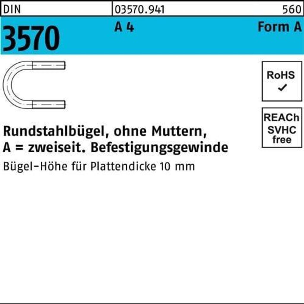 Reyher Rundstahlbügel DIN3570 A 282/NW 250 M 20 A4 (1 Stück)