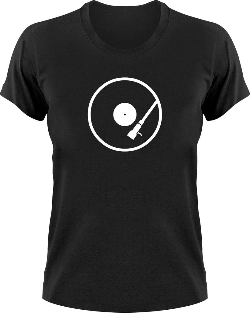 Styletex23 T-Shirt Plattenspieler DJ Kult, Damen schwarz, S