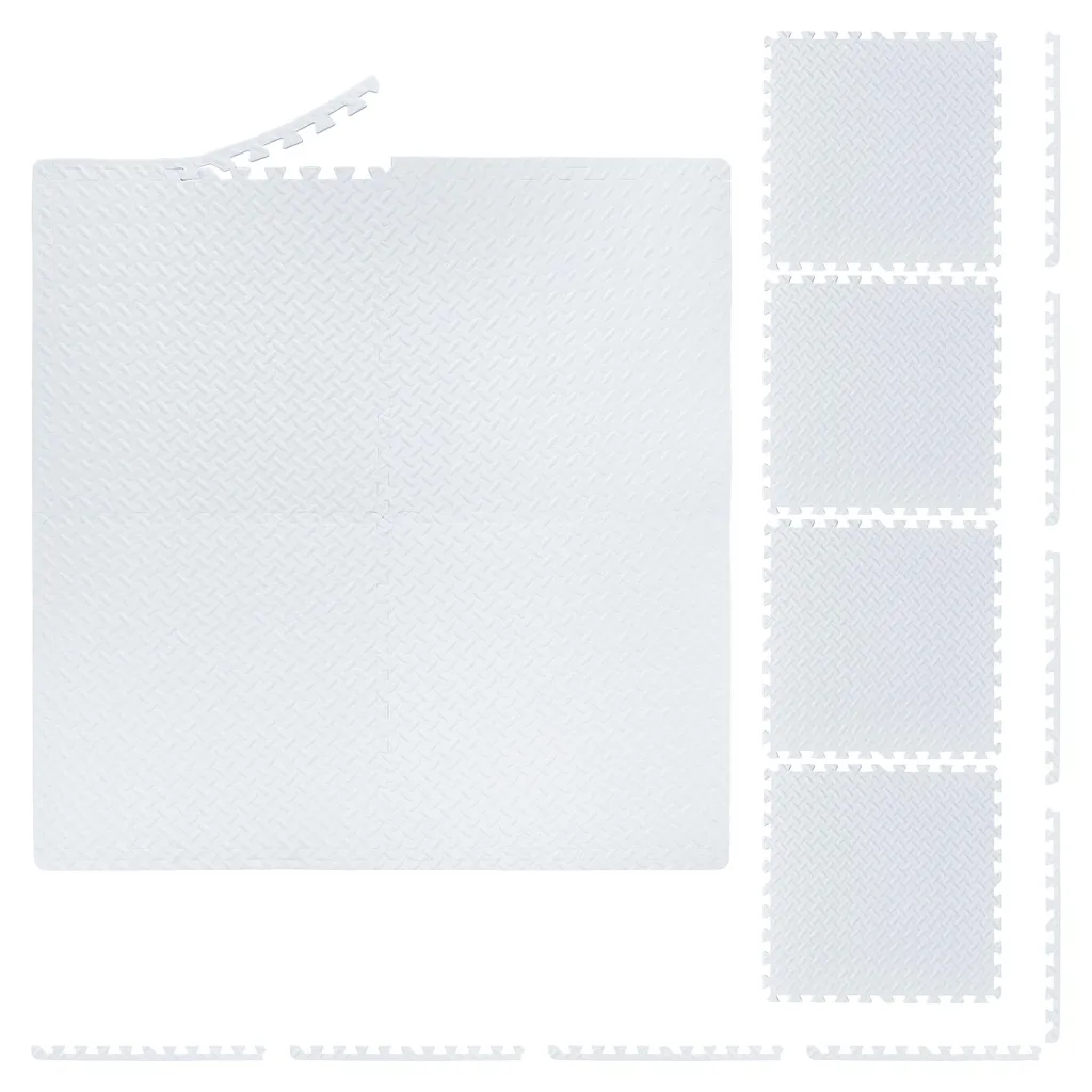 40 Dalles Mousse Blanche 30x30 - Protection Anti-Rayure pour Sol