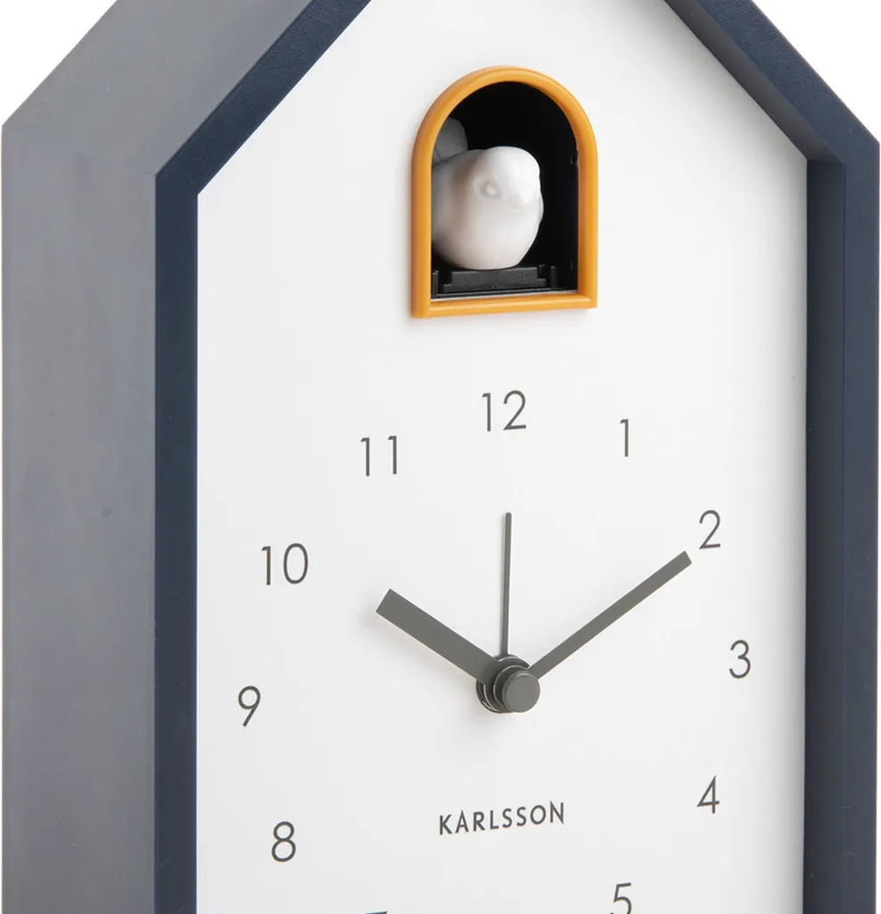 Coucou Karlsson Réveil Modern Cuckoo Bleu Foncé Design 6x12x20 cm