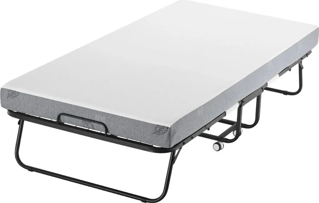 Lit d'appoint pliant mobile - Lit de camp avec matelas confort 12,5 cm - 12