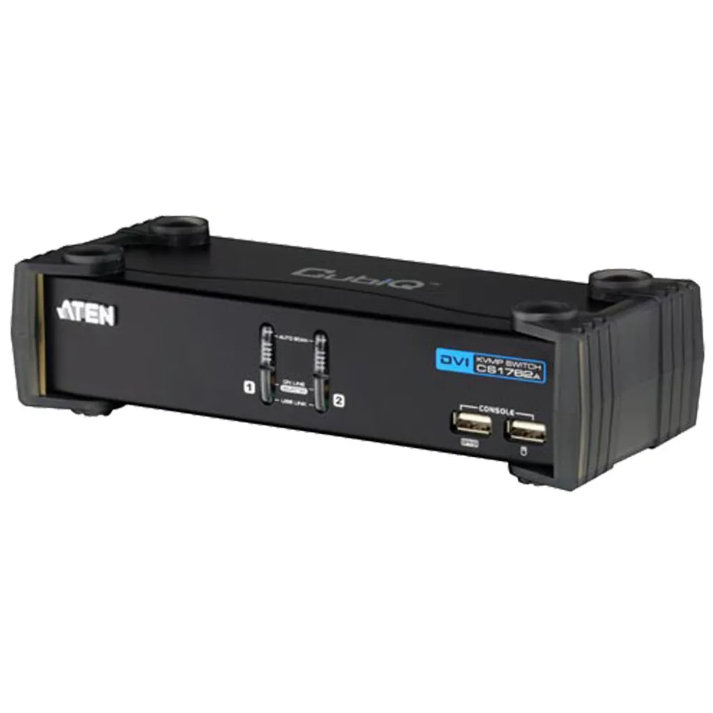 Aten CS1762A Commutateur KVMP DVI USB 2.0 avec Hub et Audio Intégré