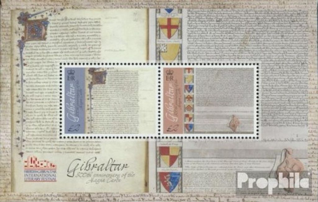 Briefmarken Gibraltar 2015 Mi Block123 (kompl.Ausg.) postfrisch Erklärung der Magna Carta