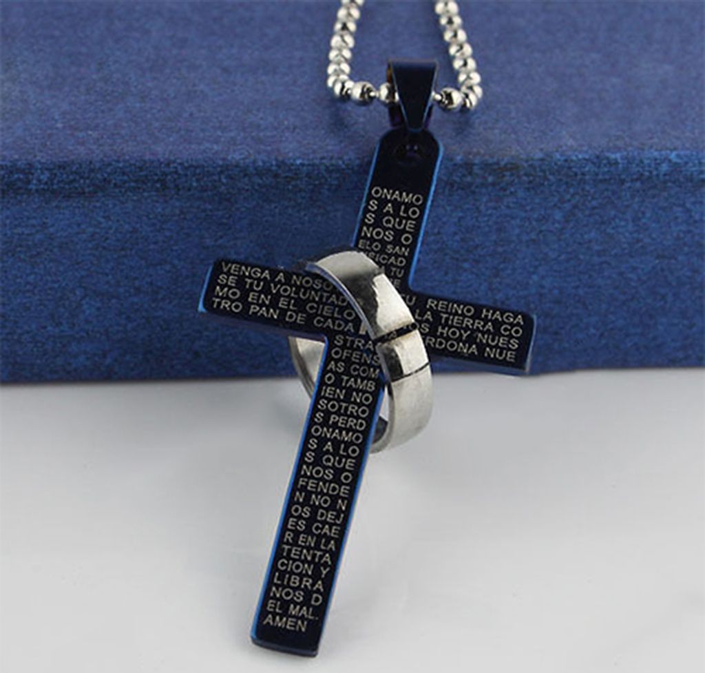 HIJONES Vintage Kreuz Ring Herren - Edelstahl Retro Schmuck - Personalisierbar - Mehrere Größen