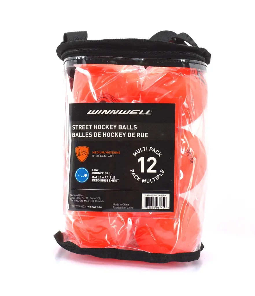 Ballon orange Winnwell taille moyenne résistant en lot de 12 unités