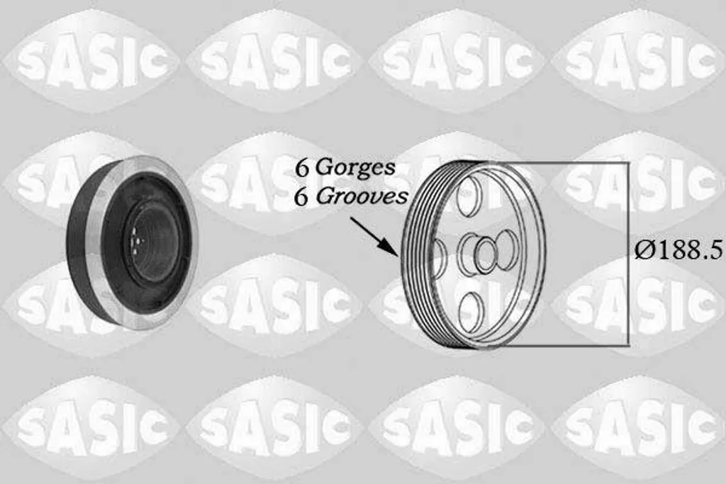 Stop vibrations moteur avec la Poulie de vilebrequin SASIC 9001805 Audi