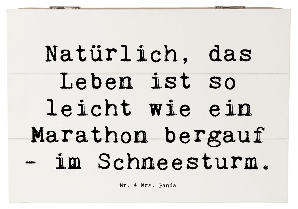 Mr. & Mrs. Panda Geschenkbox Spruch Leichtigkeit im Leben 22 x 15 cm - Weiß - Geschenk, handgefertigt, Blumenwiese, Gefühl, Schatzkiste, liebevol...