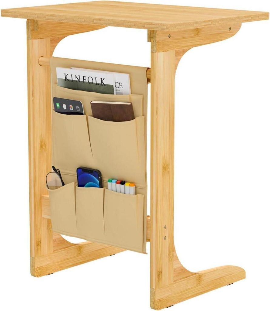 Table d'appoint forme C, 50x35x63 cm, salon canapé Image du produit 