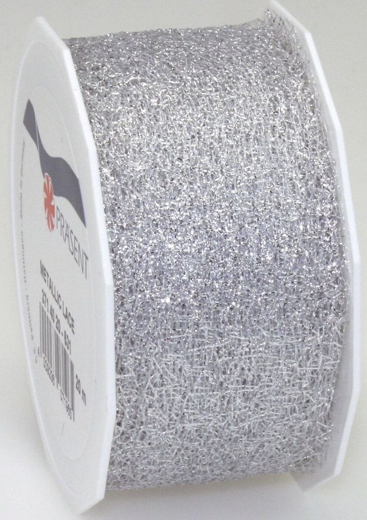 PRÄSENT 371 4020-631 Zierband - 40 mm x 20 m, silber