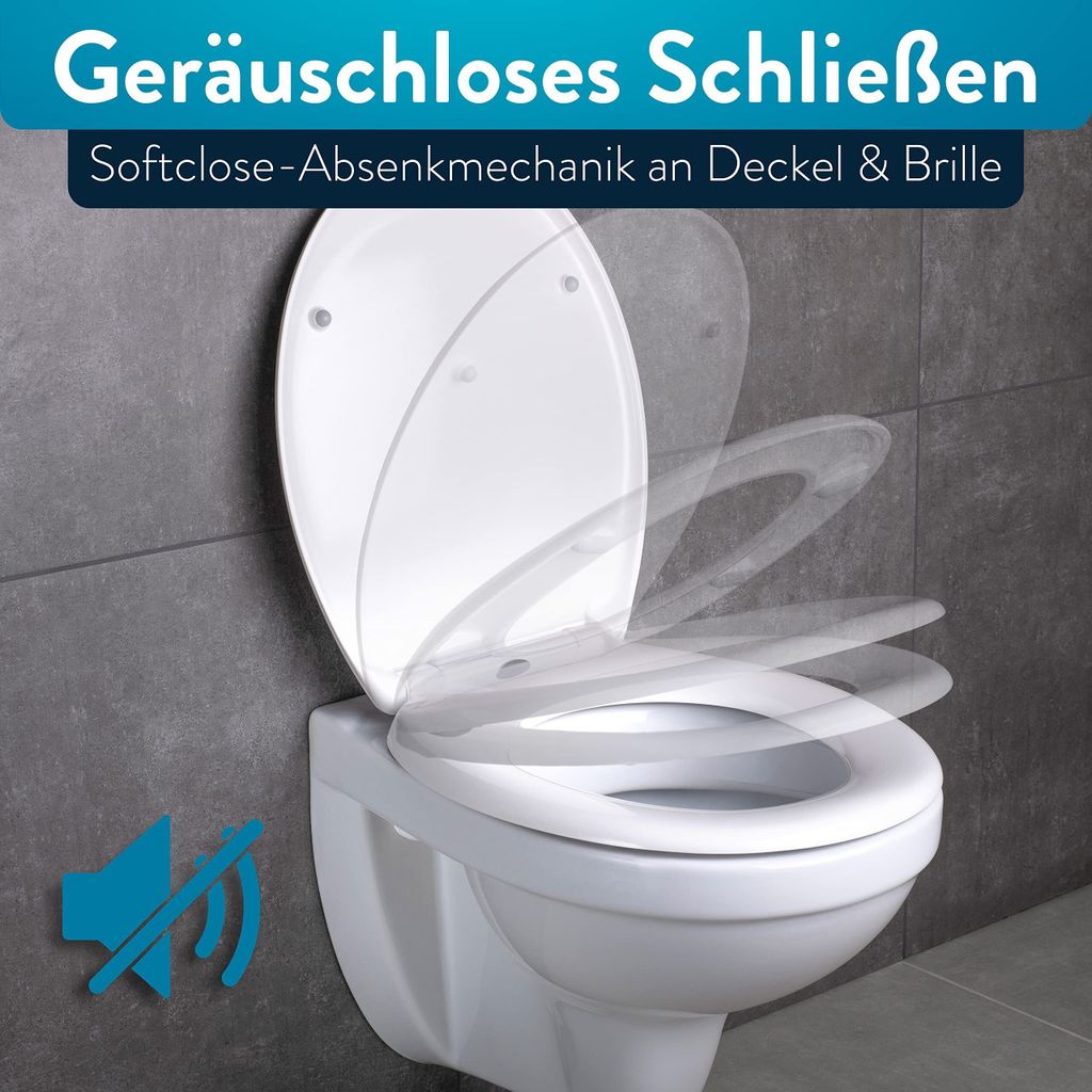 BENKSTEIN Premium Toilettendeckel - antibakteriell oval Produktbild 3