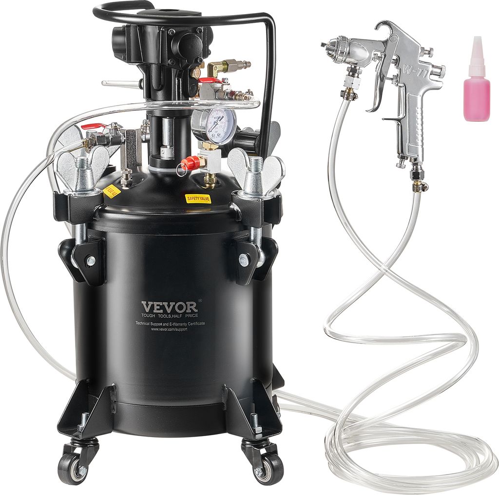 VEVOR Druckbehälter für Sprühfarbe, 10 L vollautomatischer Druckbehälter mit Rührfunktion, 70 psi einstellbarer Druck, Druckbehälter, Farbbeh...