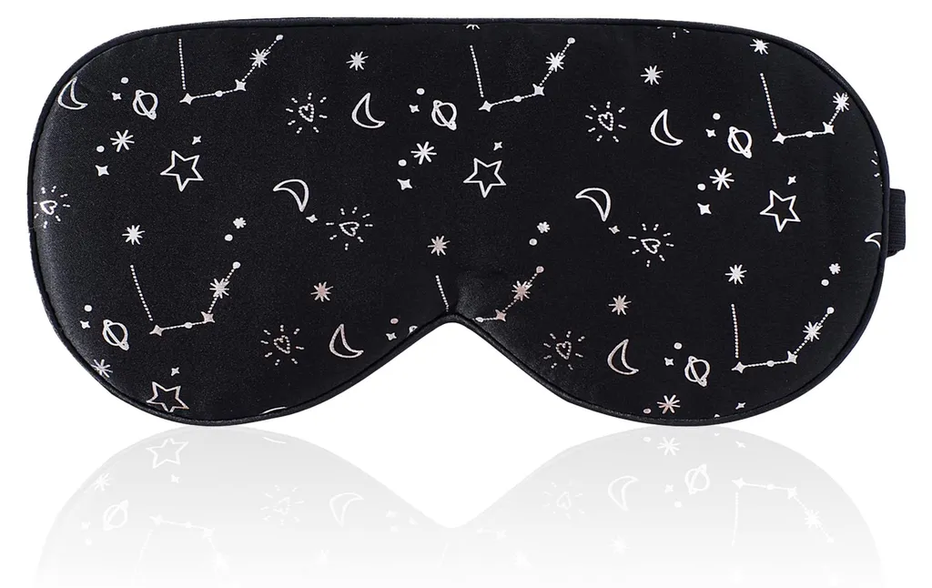 Masque de sommeil confortable et ultra-doux noir, sangle réglable