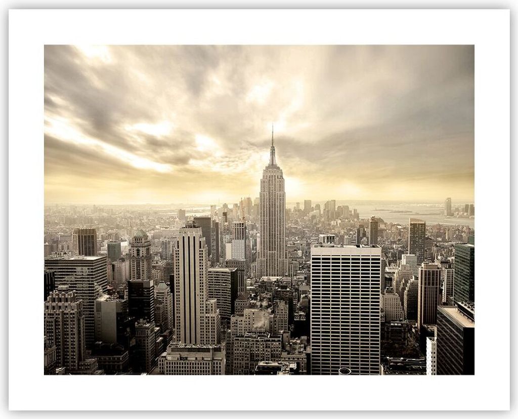 Poster - Poster ohne Rahmen - Stadt Wolkenkratzer Manhattan New York - 50x40 cm - Wand Bild - Wanddeko - Wandbilder - Kunstposter - Wandposter - Bi...
