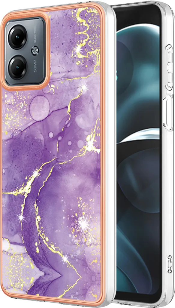 Custodia Motorola Moto G14 Marmo Viola - Sottile, Elegante e Business TPU