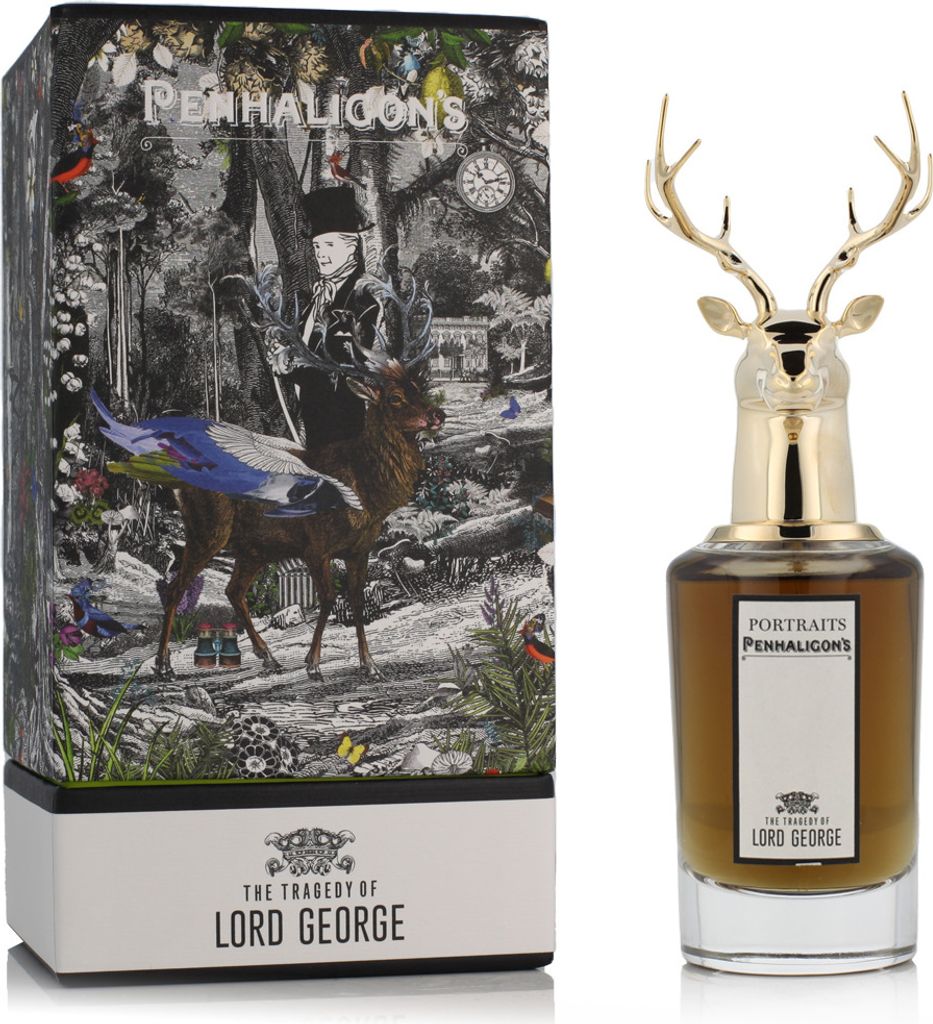 A product shot of a perfume bottle and its packaging.