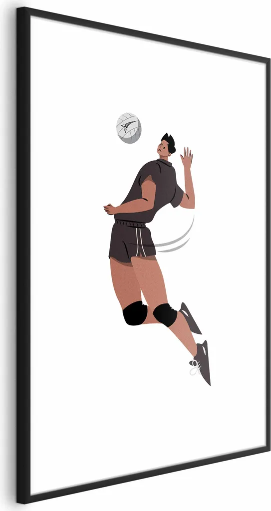Poster Carta Poster - Giocatore di pallavolo su sfondo chiaro - Illustrazione 60x90 cm Astratto i-B-10052-ao-a