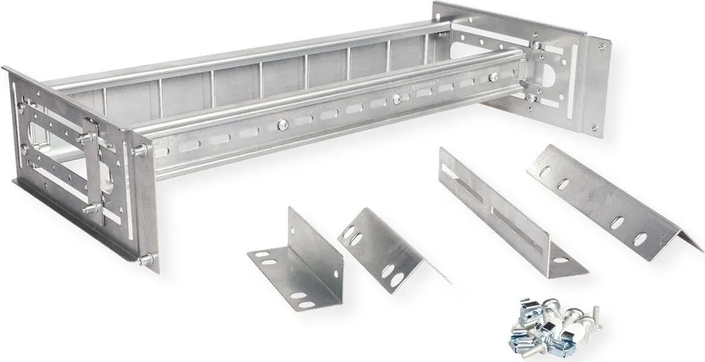 Support Rail Cylindrique 3U Argenté 19 Pouces - Robuste 48.3 cm Roline