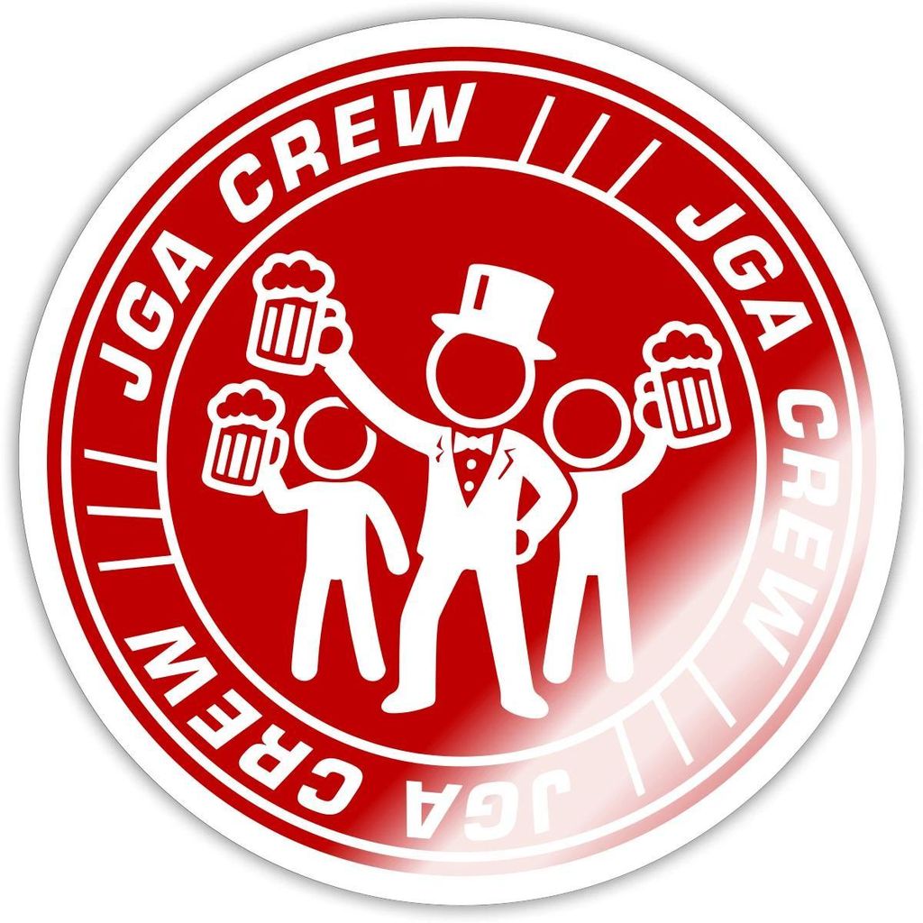 Spreadshirt JGA Männer | JGA Crew Sticker Aufkleber, 10 x 10 cm, Weiß glänzend