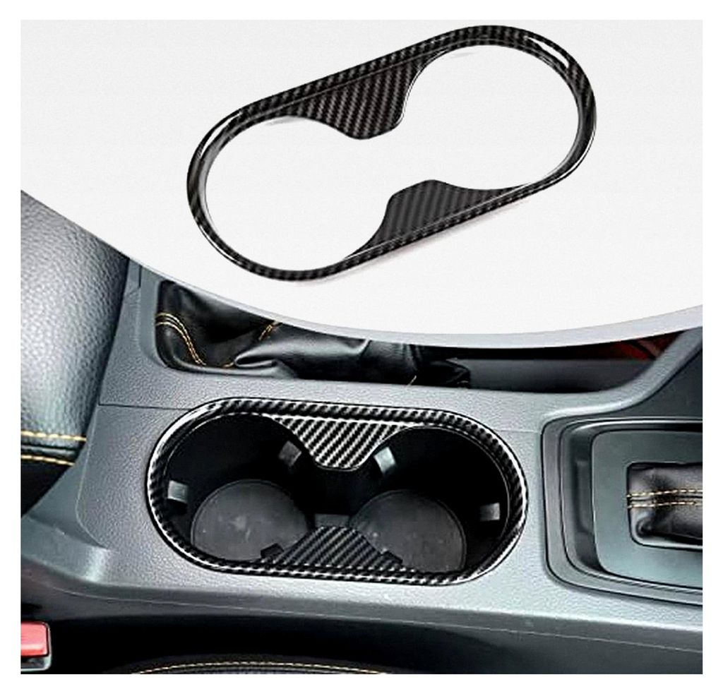 Kohlenstofffaser Mittelkonsole Handauflage Wasserbecherhalter Abdeckung für Ford Ranger 2015–2021
