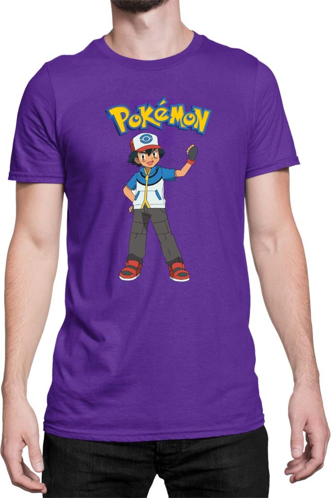 Herren T-Shirt Japan Manga Anime Comics Pokemon 015, Man 3XL / Lila