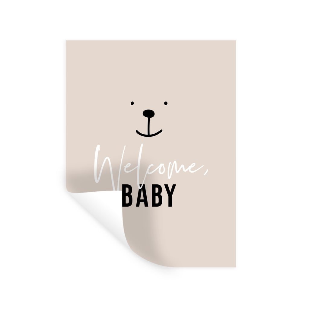 MuchoWow Wandtattoo Wandsticker Wandaufkleber Sprichwörter - Baby - Willkommen Baby - Zitate - Kinder - Kinder 90x120 cm Selbstklebend und Repos...