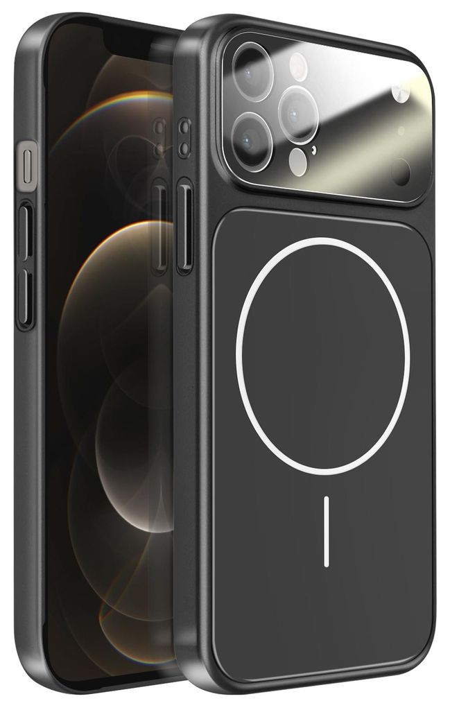 Avizar, MagSafe Hülle AG Glass Matt für iPhone 12 Pro Max, Schwarz