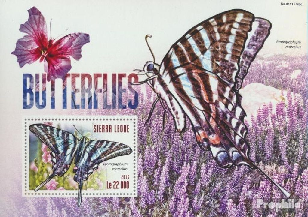 Briefmarken Sierra Leone 2015 Mi Block 799 (kompl. Ausg.) postfrisch Schmetterlinge