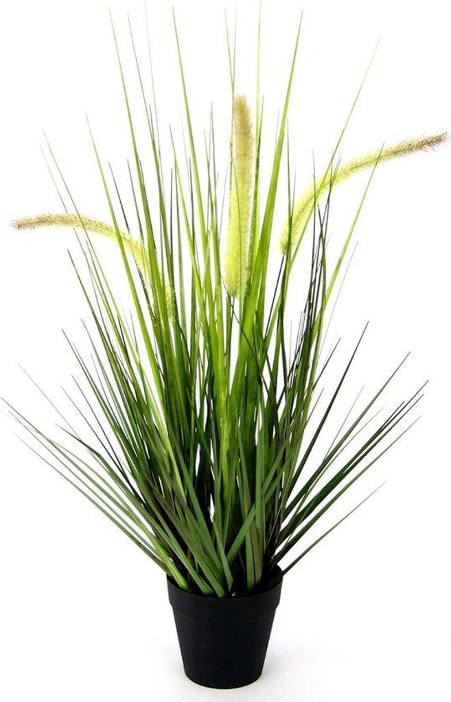 Künstliche Rasenstachelhaare in Topf - Nachbildungative Kunstpflanze - 52 cm - Grün - Kunstgras