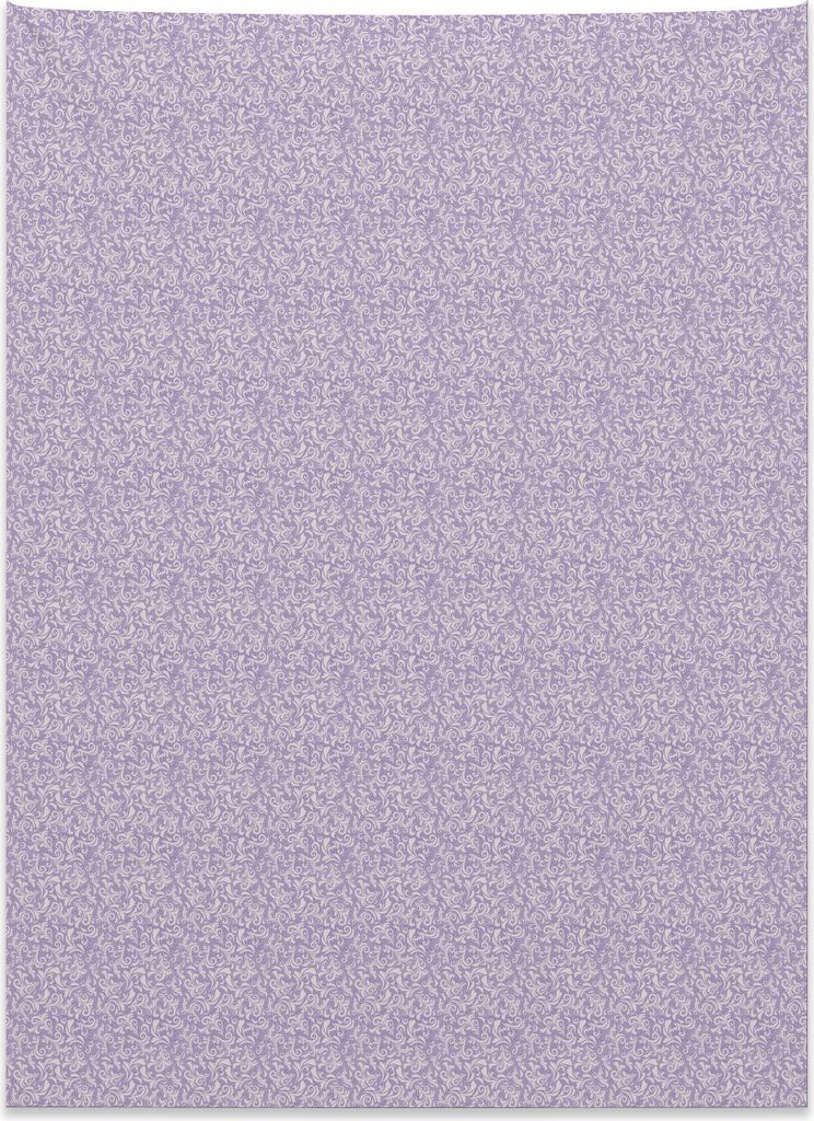 Abakuhaus Lila Wandteppich, Scroll Style Curly Blätter aus Weiches Mikrofaser Stoff Kein Verblassen Klare Farben Waschbar, 110 x 150 cm, Blasses V...