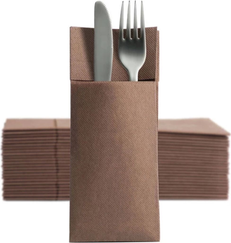1250 Softpoint Besteckservietten Bestecktaschen braun