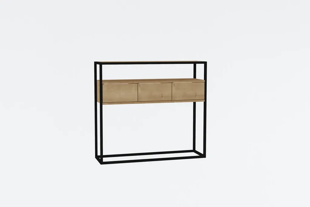 Console en mélaminé espagnol Guarda Sapphire, table d'appoint de 90cm - 4
