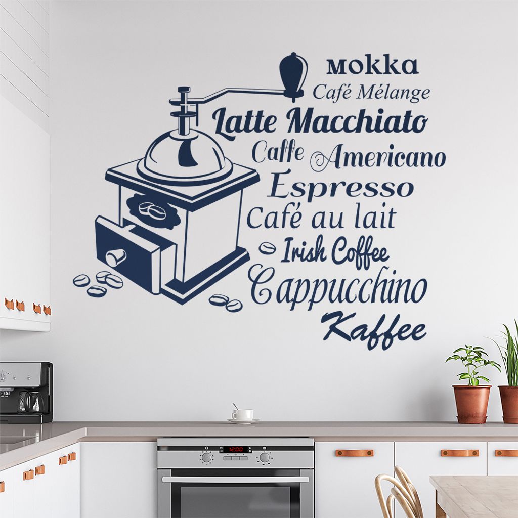 Wandtattoo Kaffee Nr. 3 Wandtattoo in 6 Größen - Wandaufkleber Wall Sticker - Dekoration, Küche, Wohnzimmer, Schlafzimmer, Badezimmer