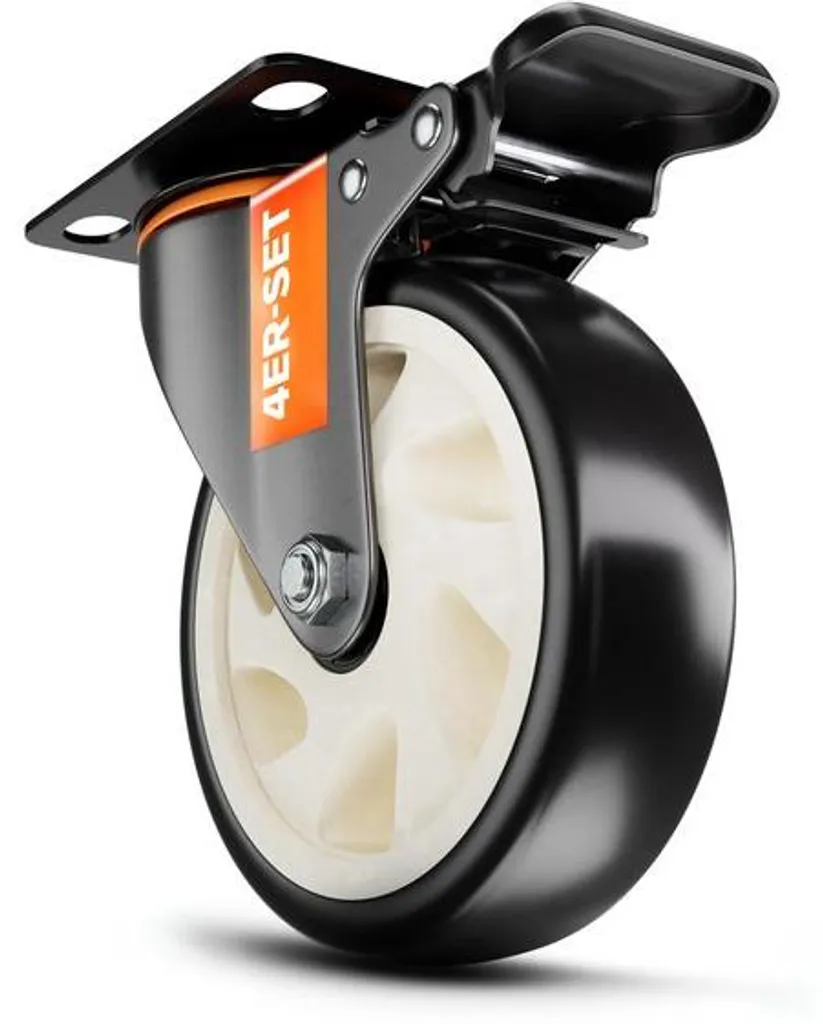 Kit de roulettes pour établi et chariot de garage charge 680 kg 125mm