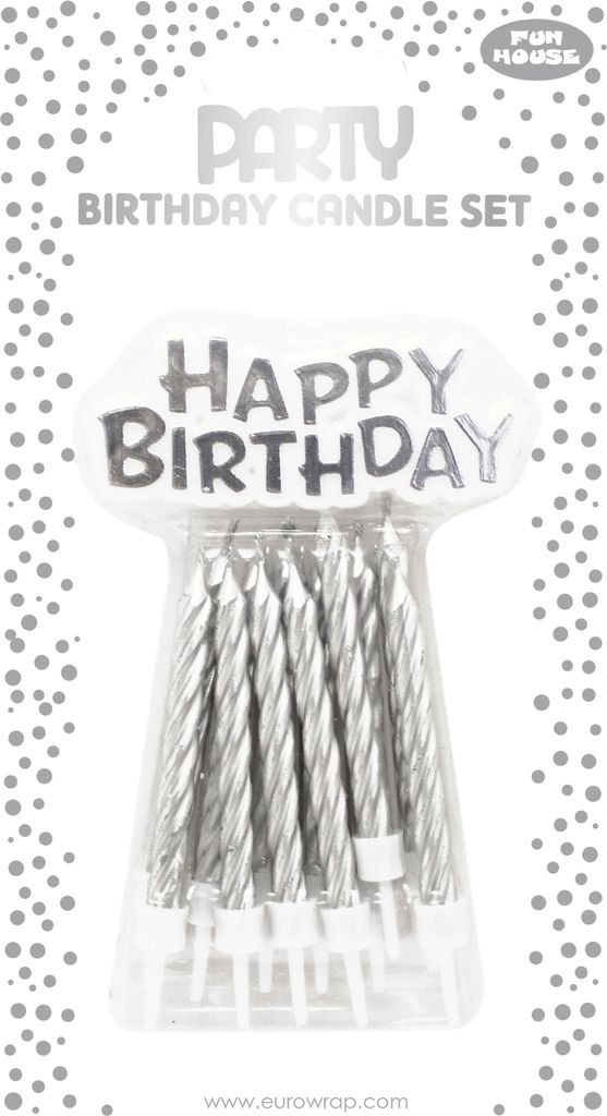 Clairefontaine 6x Set mit 36 silbernen Geburtstagskerzen - Silber 26574-SC