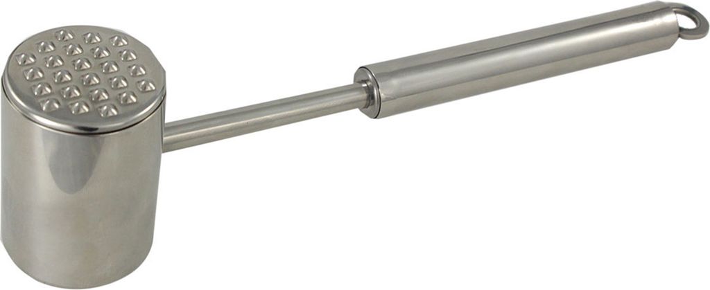 FLEISCHHAMMER 26cm Edelstahl 18/10 Fleischklopfer Hammer Schnitzelklopfer rostfrei 54