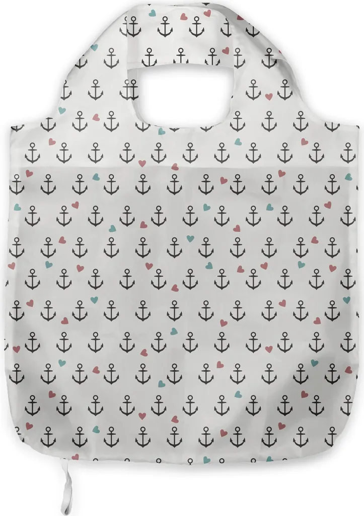 ABAKUHAUS Borsa a tracolla in tessuto, Cuore Marinaio Vacanze, Pratiche borse per la spesa alla moda, Guscio d'uovo Grigio antracite