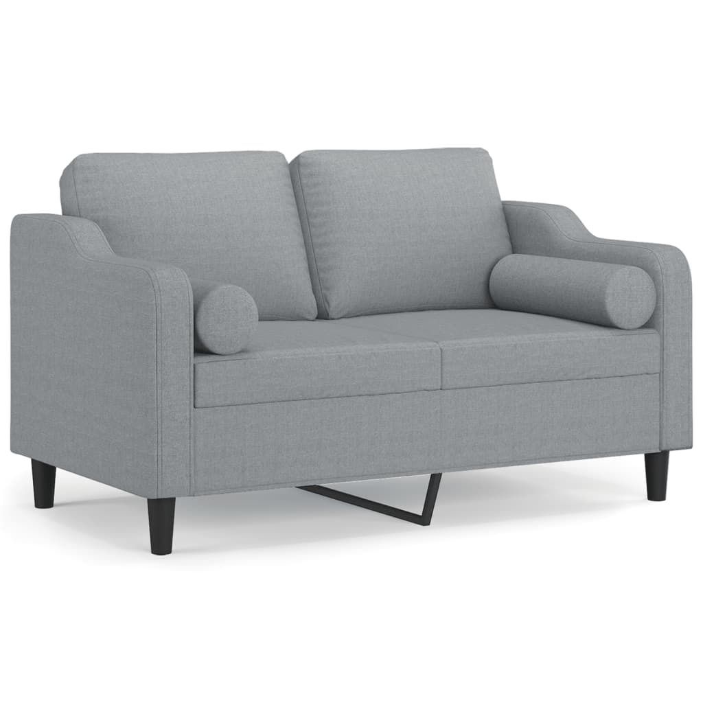 "Winteraktion" 2-Sitzer-Sofa mit Zierkissen Hellgrau 120 cm Stoff - Klassische Sofas CC7896